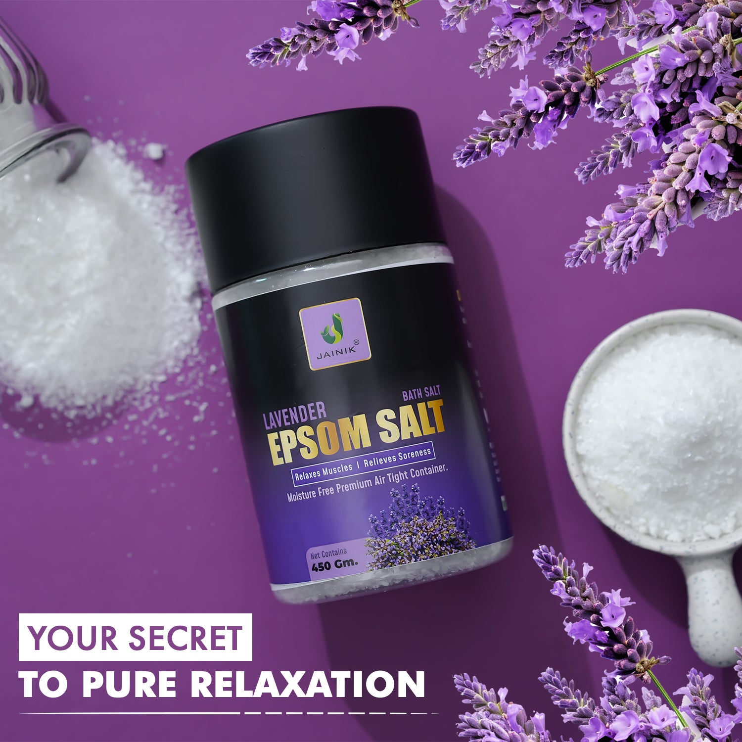 Lavender Bath/Epsom Salt & Magnesium Sulphate For Muscle Relaxation