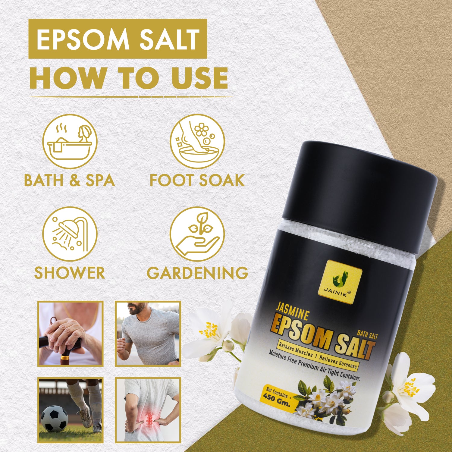 Jasmine Bath/Epsom Salt & Magnesium Sulphate For Muscle Relaxation