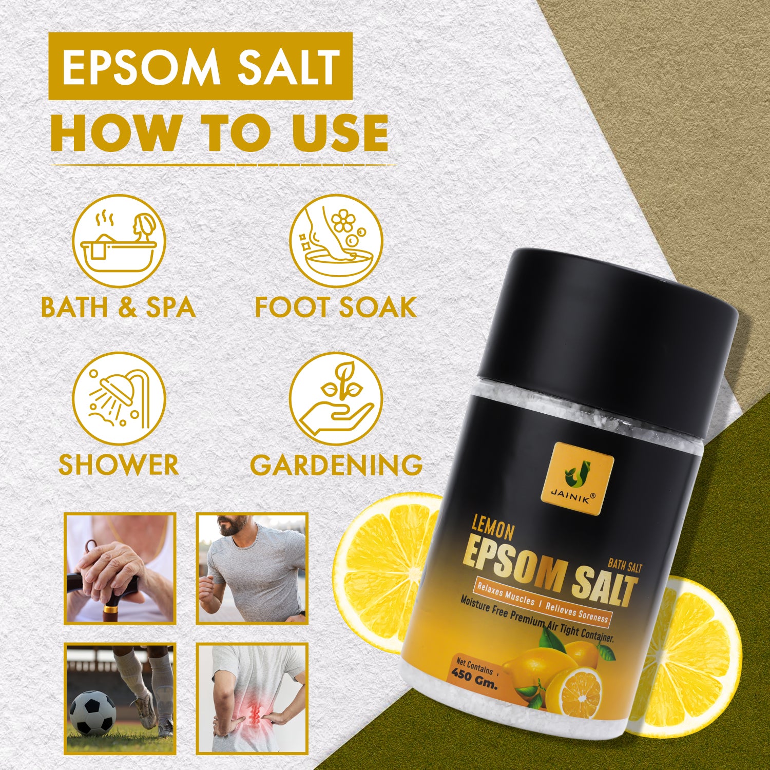 Lemon Bath/Epsom Salt & Magnesium Sulphate For Muscle Relaxation