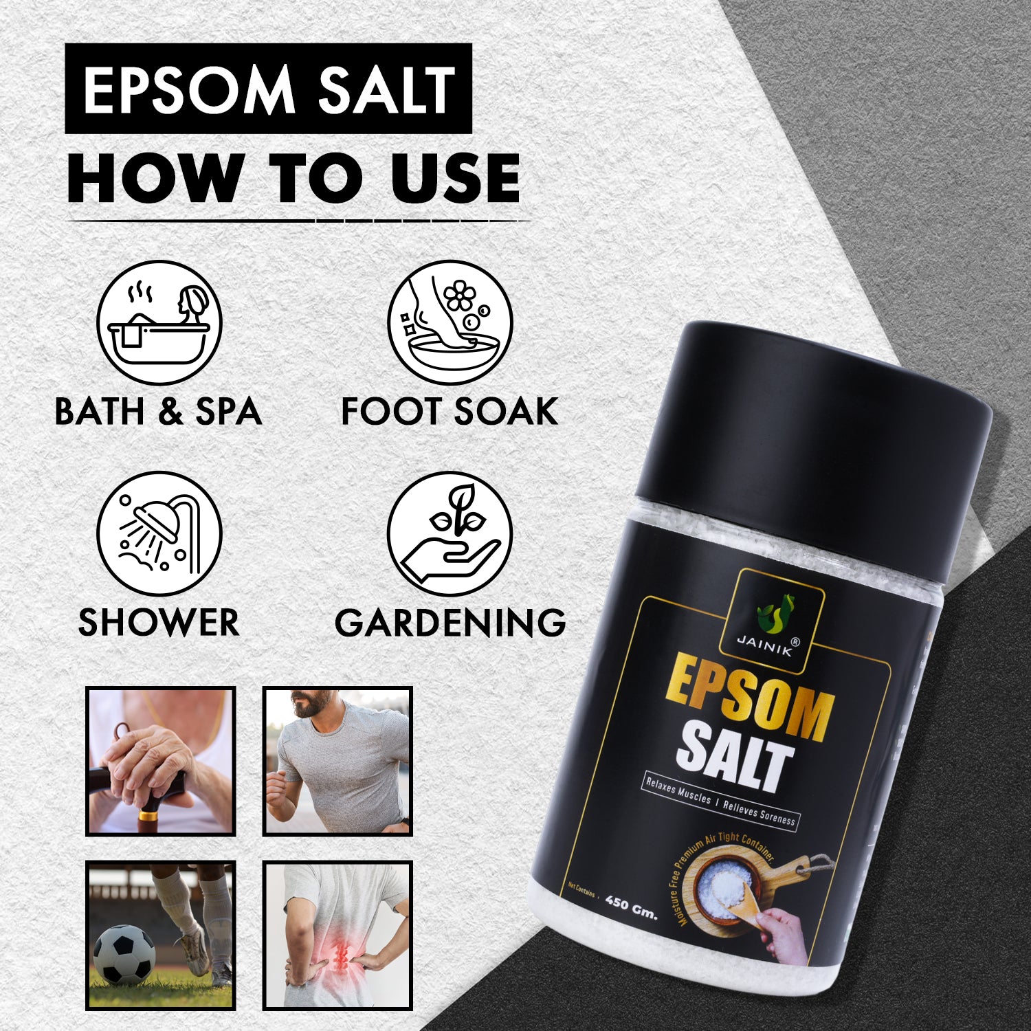 Plain Bath/Epsom Salt & Magnesium Sulphate For Muscle Relaxation