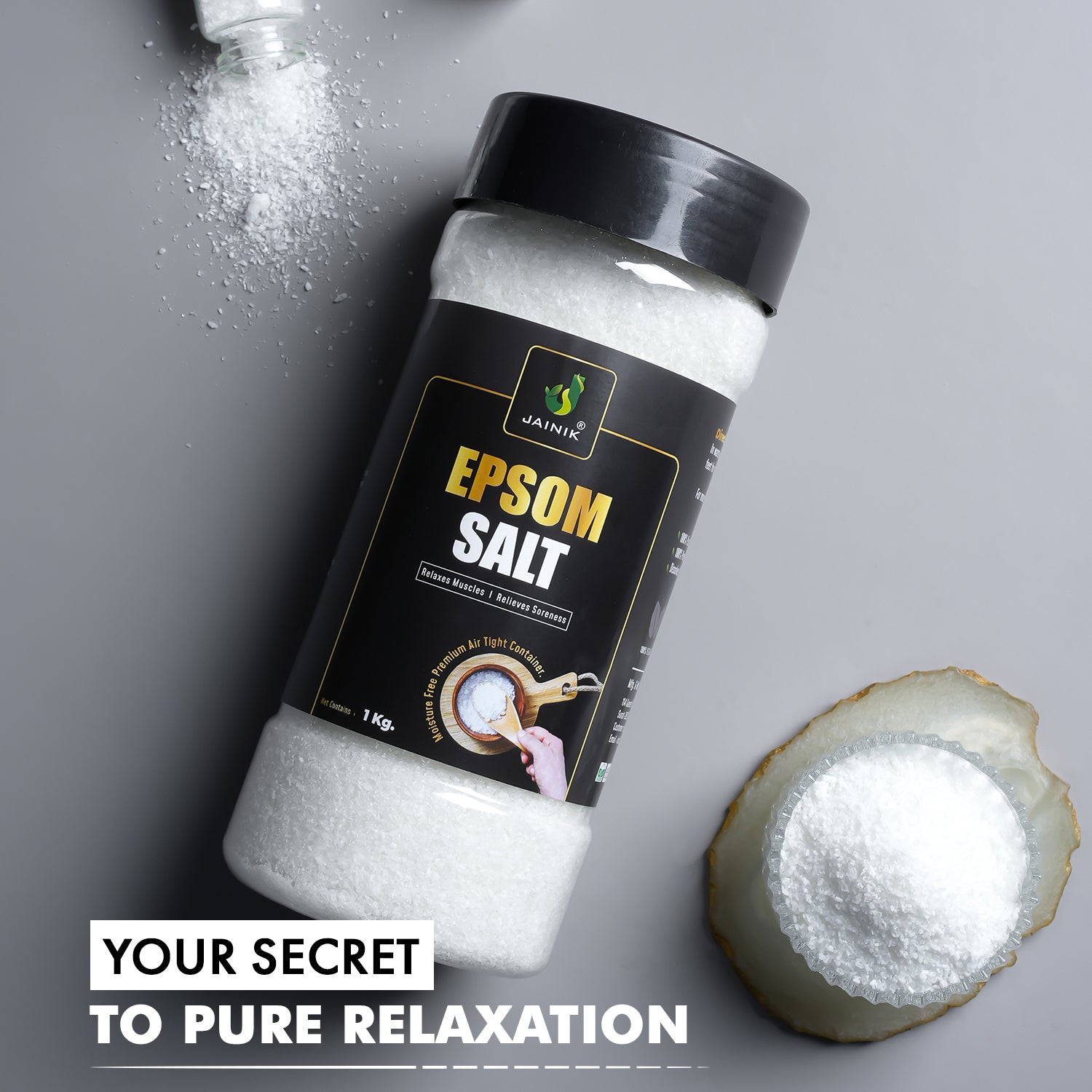 Plain 1KG Bath/Epsom Salt & Magnesium Sulphate For Muscle Relaxation