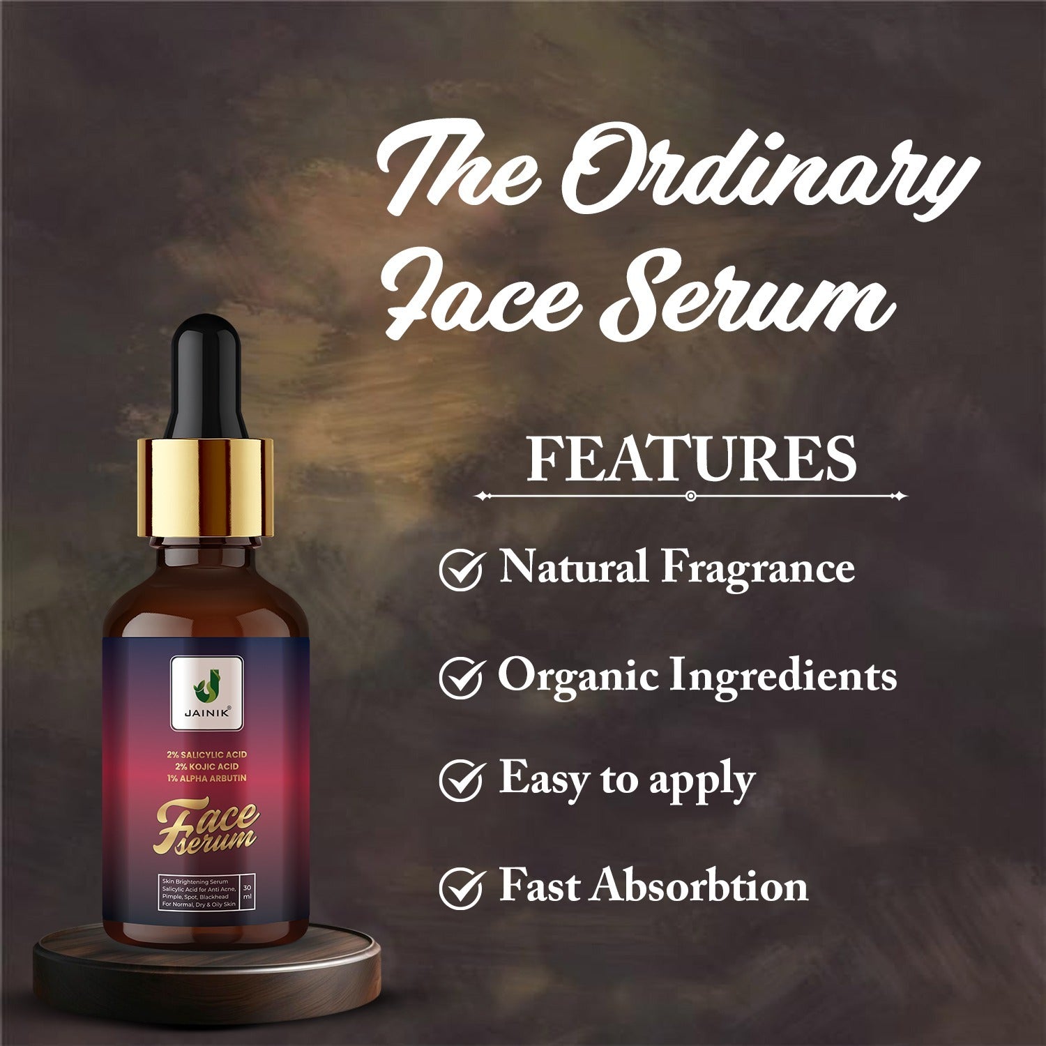 2% Salicylic & Kojic Acid Serum For Acne, Blackheads, Glycolic Bright Skin (30 ml)