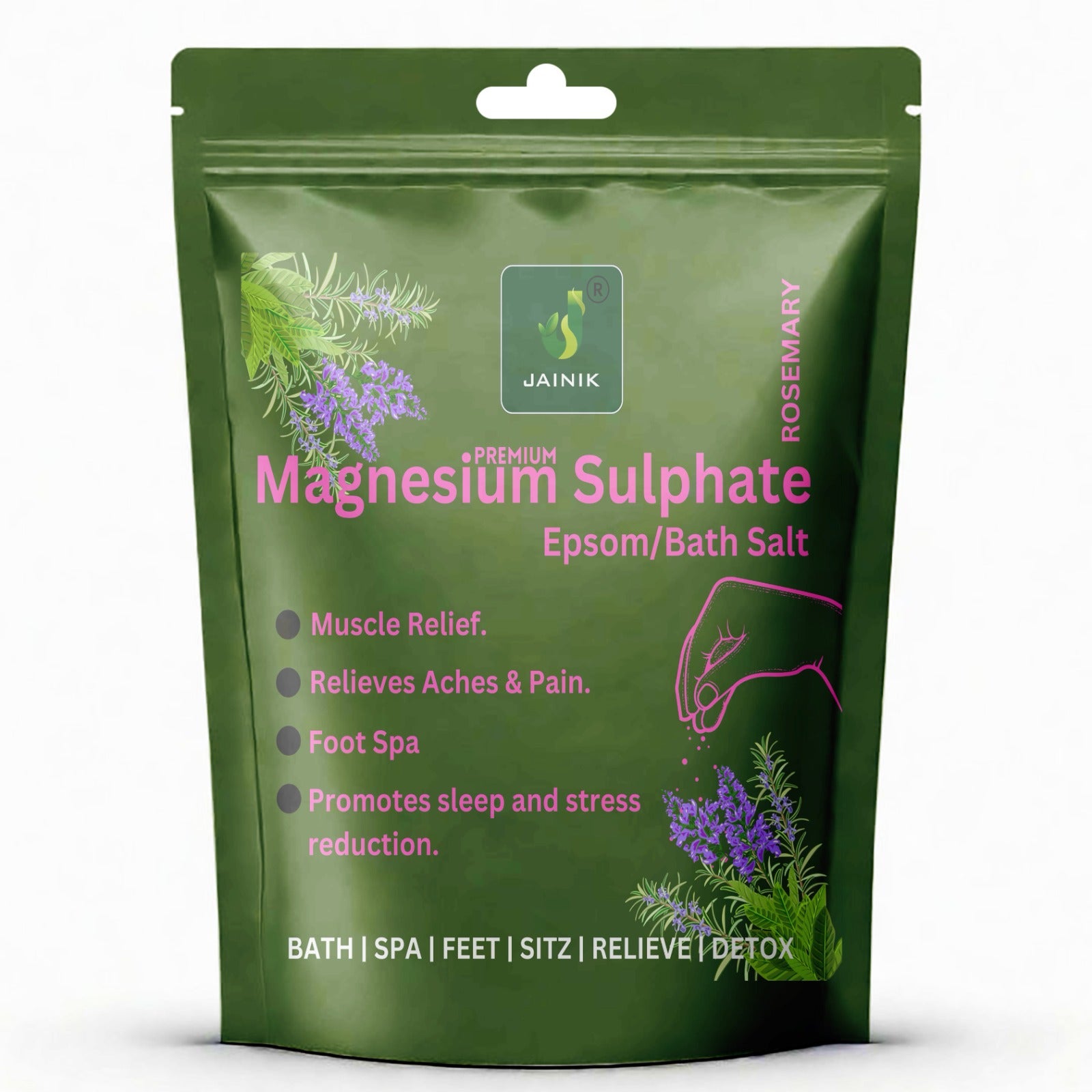 JAINIK Rosemary Epsom Bath Salt For-Muscle Relief, Relieves Aches & Pain