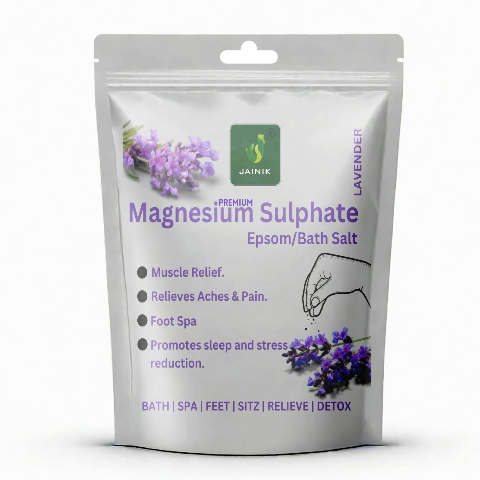 JAINIK LEVENDER Epsom Bath Salt For Muscle Relief, Relieves Aches & Pain