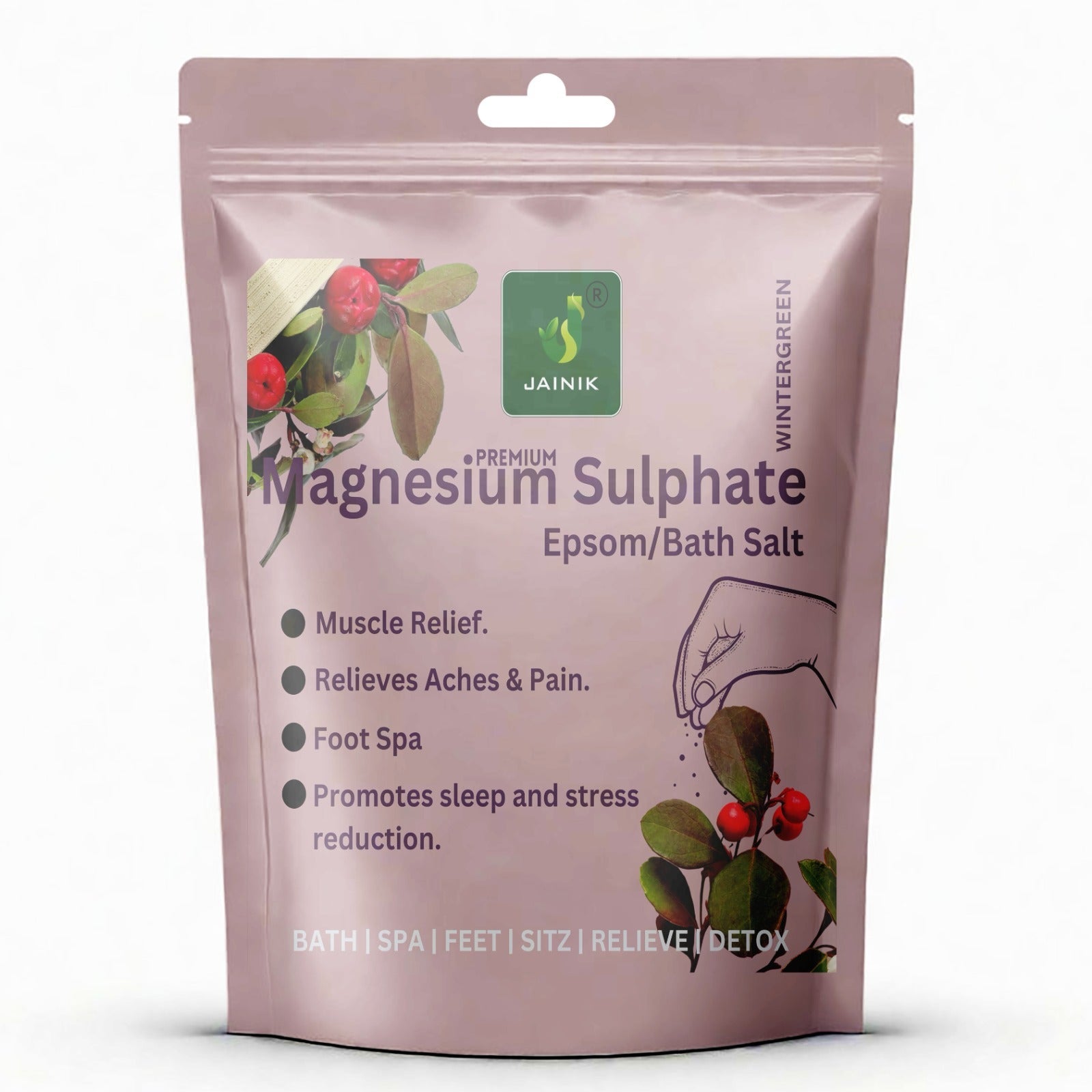 JAINIK winter green  Epsom Bath Salt For-Muscle Relief, Relieves Aches & Pain