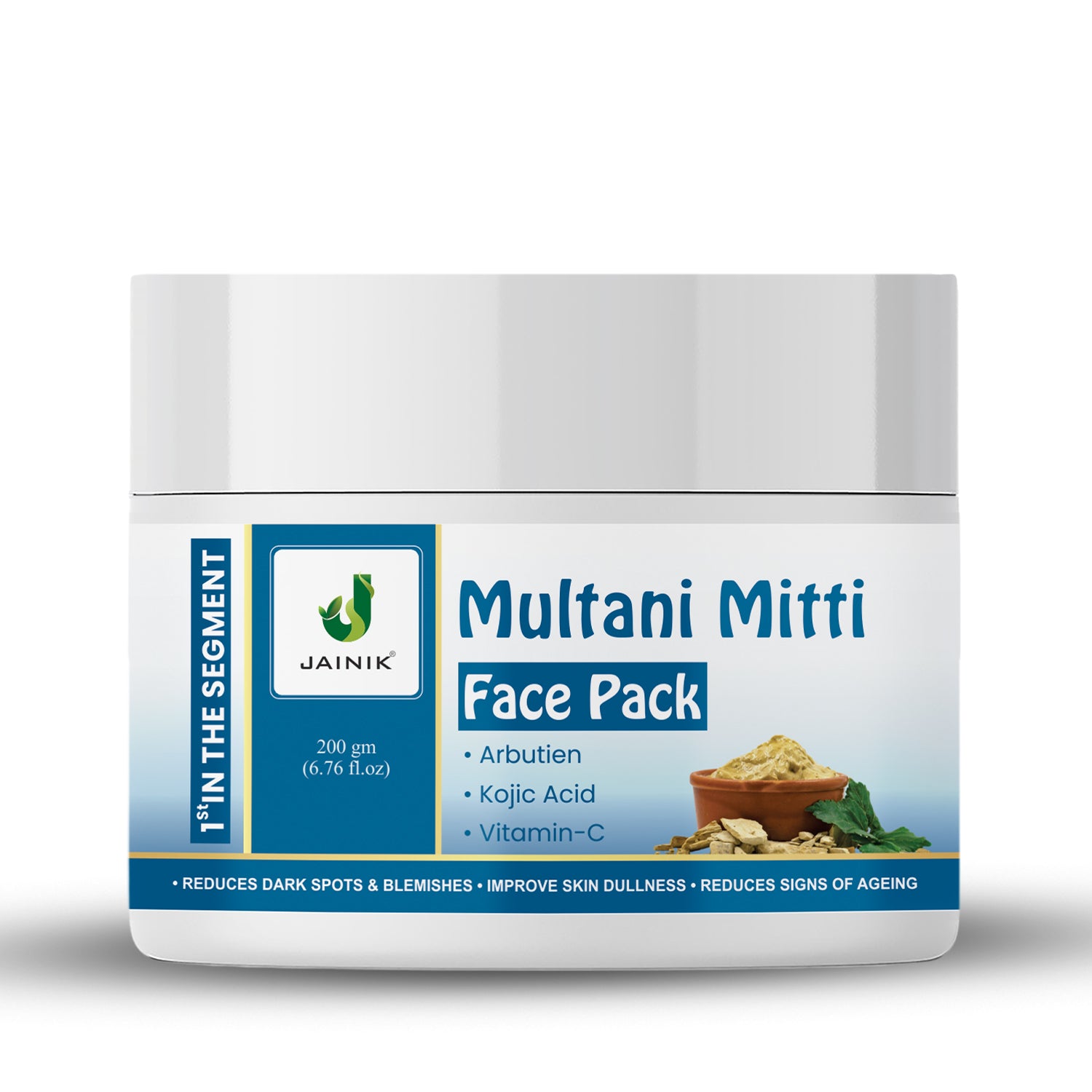 Multani Mitti With Arbutin, Kojic Acid, Vitamin C for Clear & Glowing Skin (200 g)